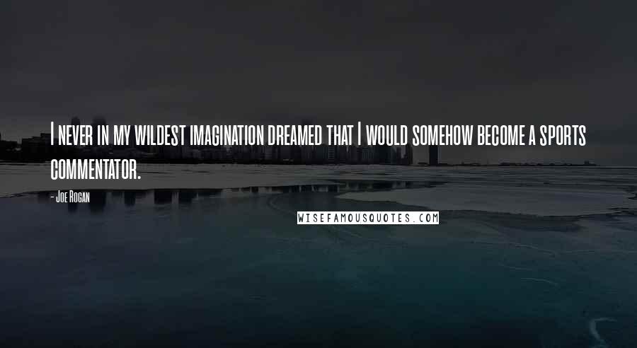 Joe Rogan Quotes: I never in my wildest imagination dreamed that I would somehow become a sports commentator.