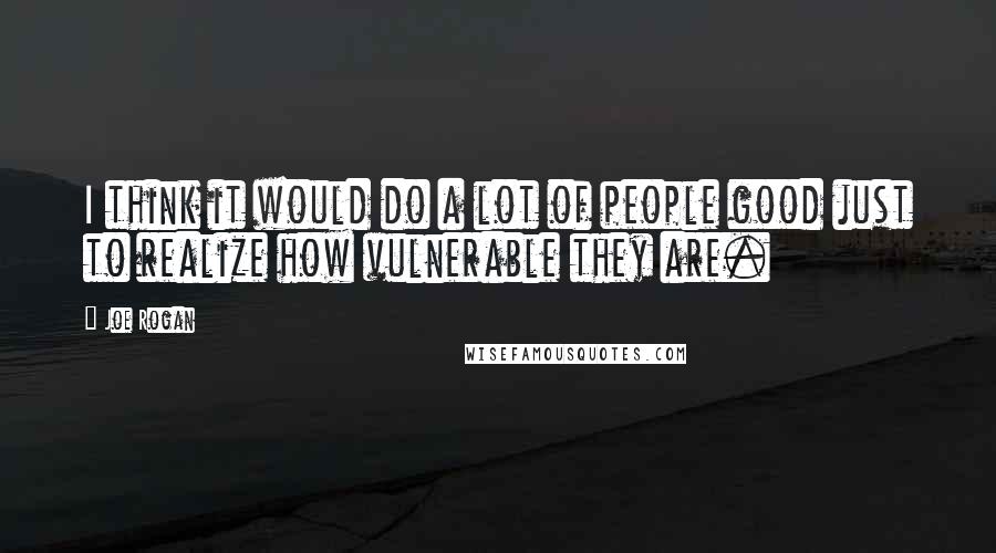 Joe Rogan Quotes: I think it would do a lot of people good just to realize how vulnerable they are.