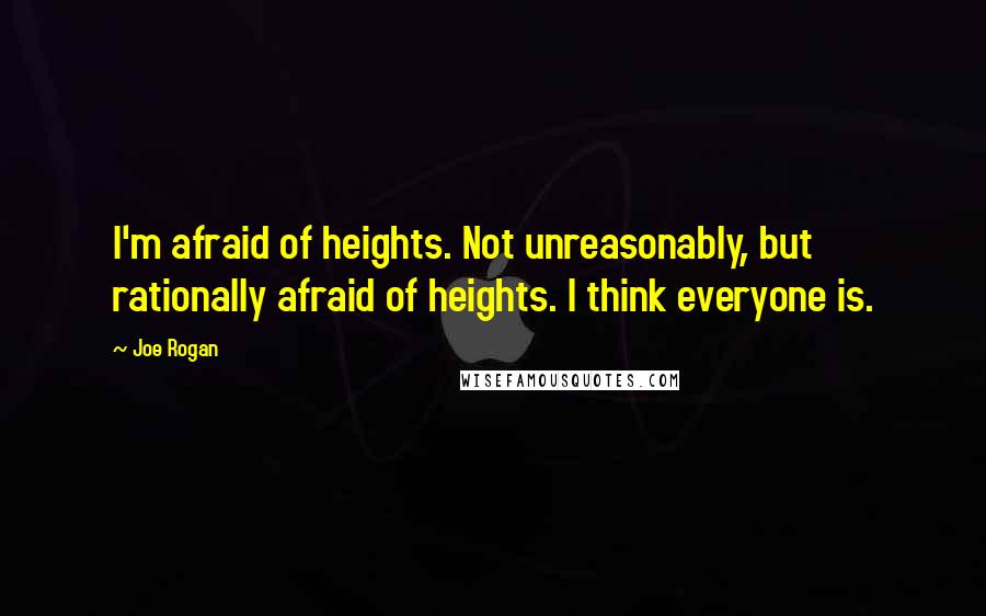 Joe Rogan Quotes: I'm afraid of heights. Not unreasonably, but rationally afraid of heights. I think everyone is.