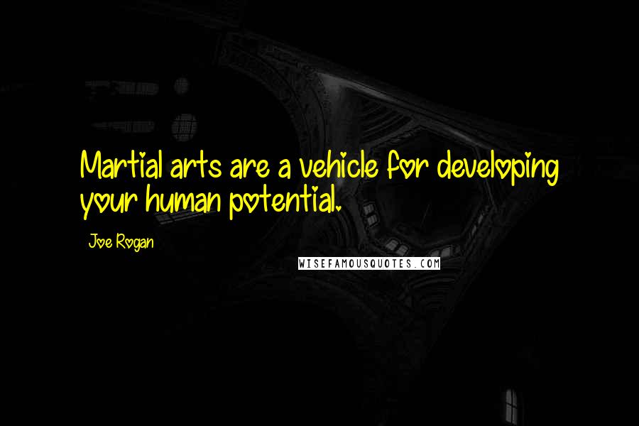 Joe Rogan Quotes: Martial arts are a vehicle for developing your human potential.