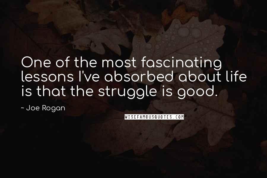 Joe Rogan Quotes: One of the most fascinating lessons I've absorbed about life is that the struggle is good.