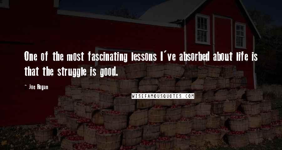 Joe Rogan Quotes: One of the most fascinating lessons I've absorbed about life is that the struggle is good.