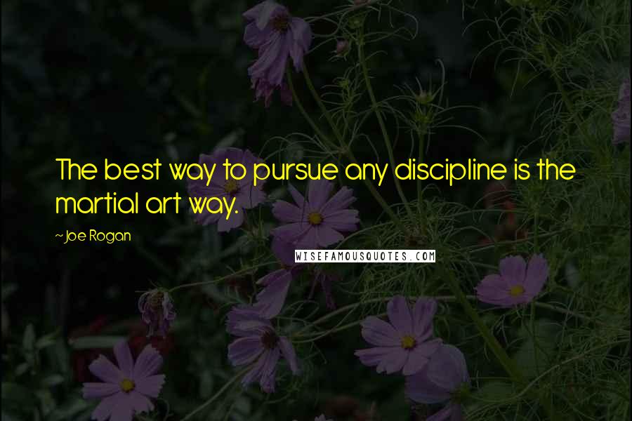 Joe Rogan Quotes: The best way to pursue any discipline is the martial art way.