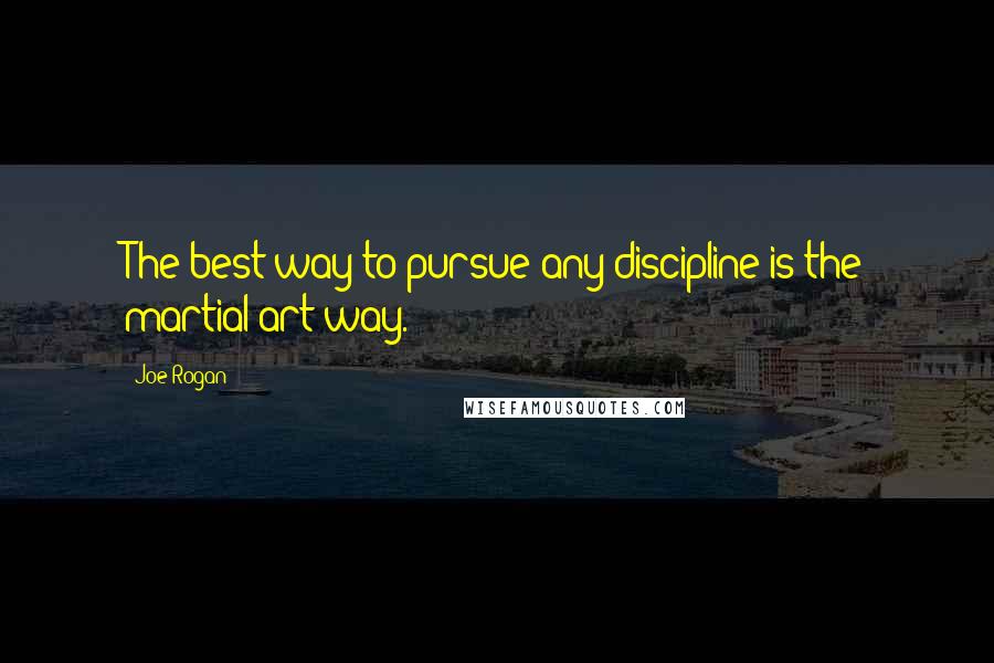 Joe Rogan Quotes: The best way to pursue any discipline is the martial art way.