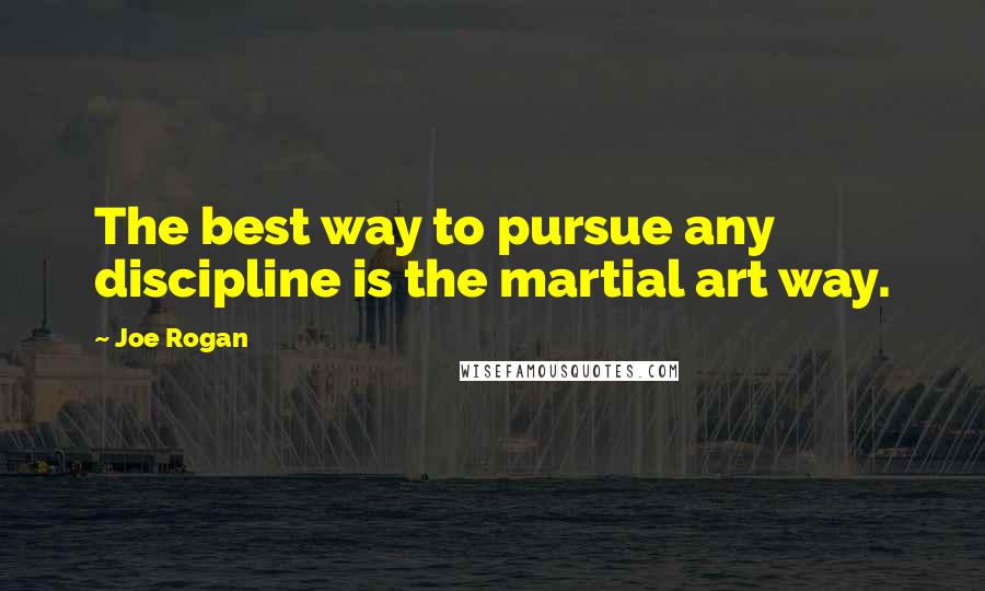 Joe Rogan Quotes: The best way to pursue any discipline is the martial art way.