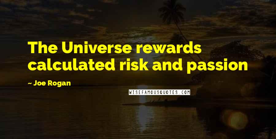 Joe Rogan Quotes: The Universe rewards calculated risk and passion