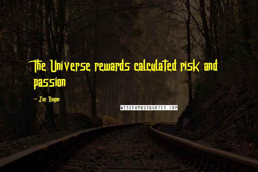 Joe Rogan Quotes: The Universe rewards calculated risk and passion