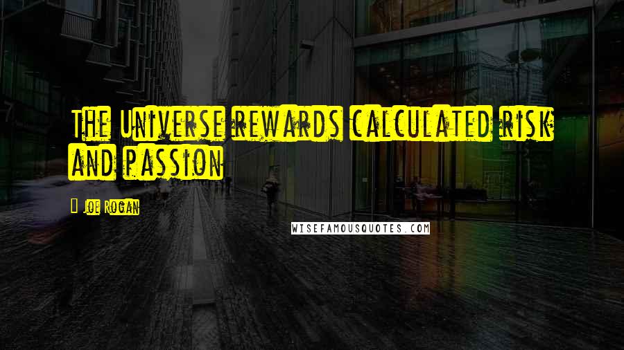 Joe Rogan Quotes: The Universe rewards calculated risk and passion