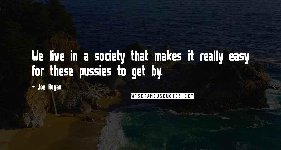 Joe Rogan Quotes: We live in a society that makes it really easy for these pussies to get by.