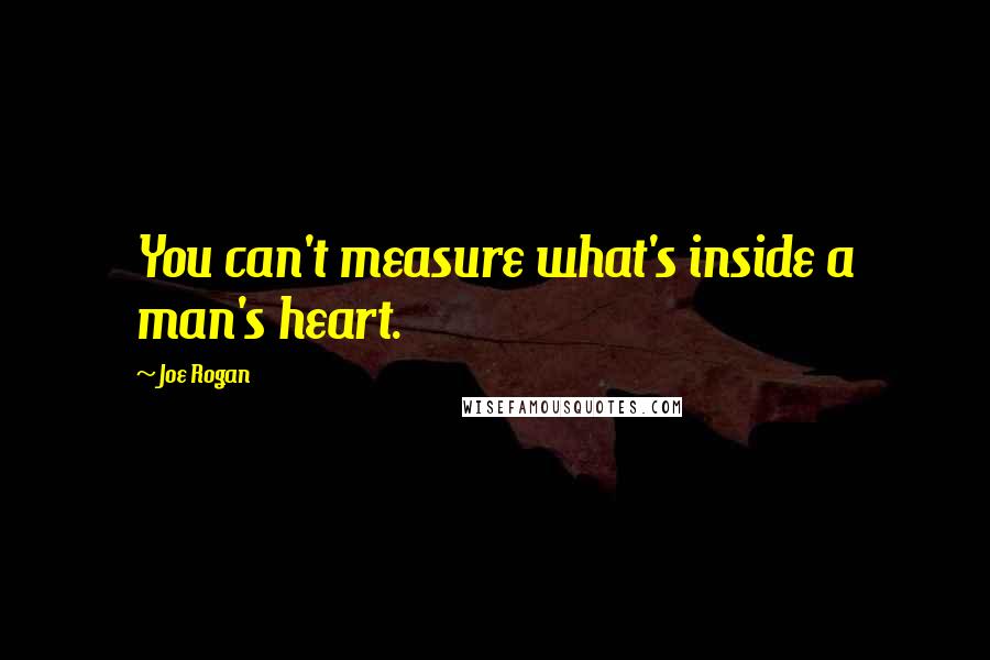 Joe Rogan Quotes: You can't measure what's inside a man's heart.