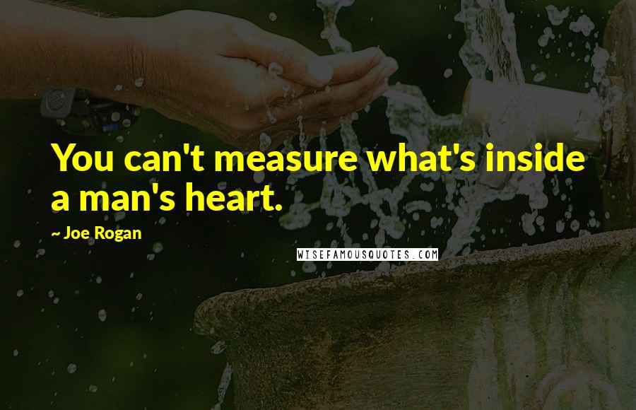 Joe Rogan Quotes: You can't measure what's inside a man's heart.