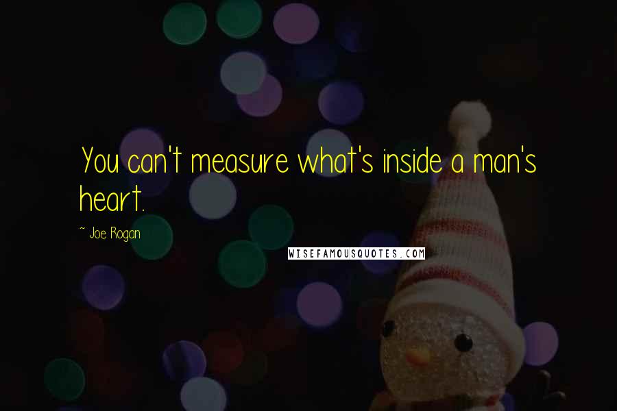 Joe Rogan Quotes: You can't measure what's inside a man's heart.