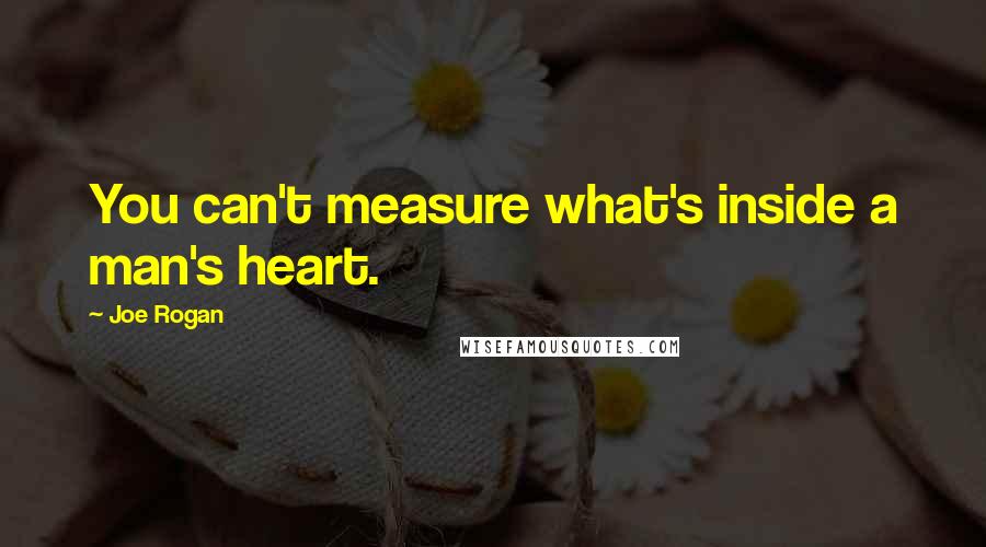 Joe Rogan Quotes: You can't measure what's inside a man's heart.