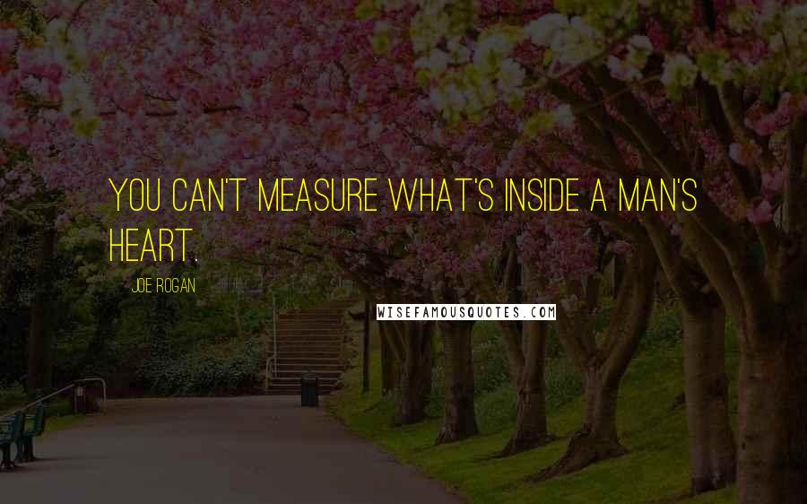 Joe Rogan Quotes: You can't measure what's inside a man's heart.