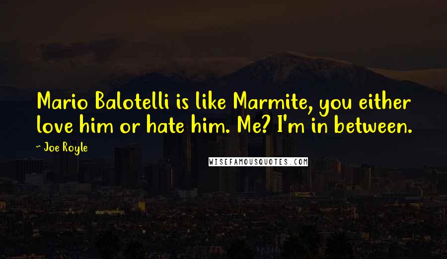 Joe Royle Quotes: Mario Balotelli is like Marmite, you either love him or hate him. Me? I'm in between.