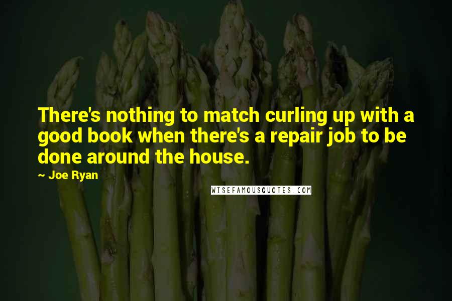 Joe Ryan Quotes: There's nothing to match curling up with a good book when there's a repair job to be done around the house.