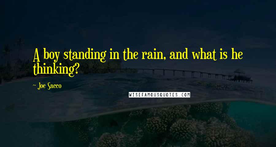 Joe Sacco Quotes: A boy standing in the rain, and what is he thinking?