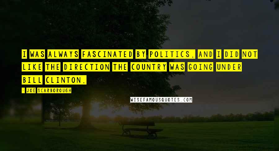 Joe Scarborough Quotes: I was always fascinated by politics, and I did not like the direction the country was going under Bill Clinton.