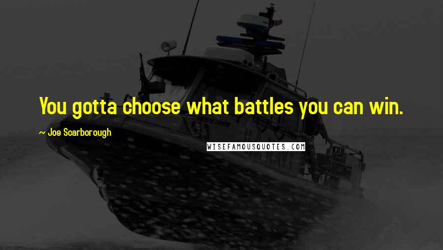 Joe Scarborough Quotes: You gotta choose what battles you can win.