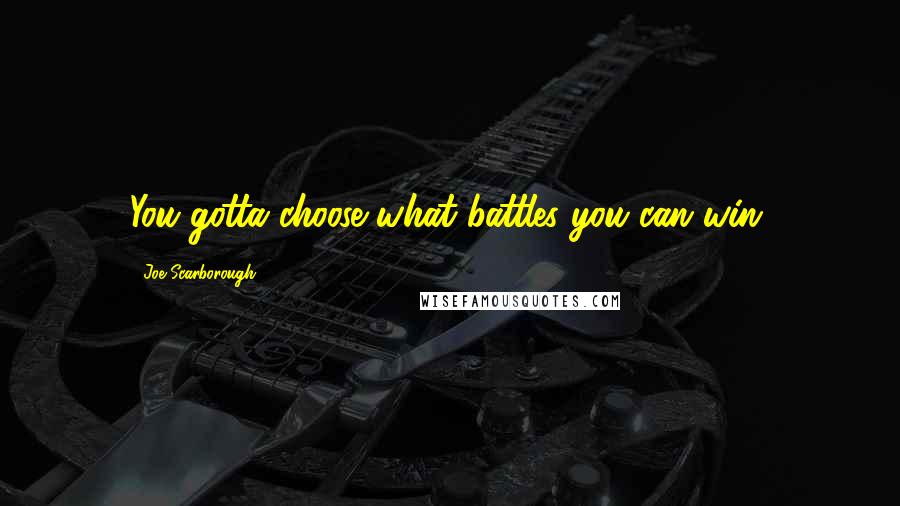 Joe Scarborough Quotes: You gotta choose what battles you can win.