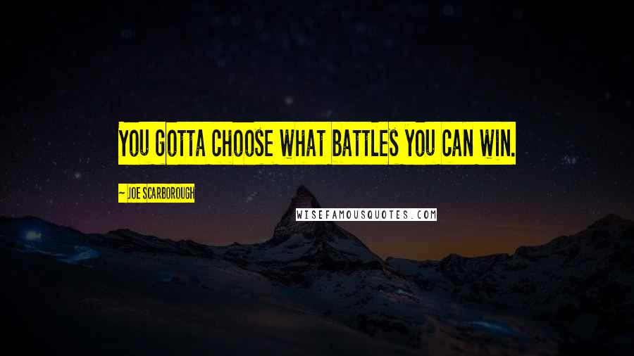 Joe Scarborough Quotes: You gotta choose what battles you can win.