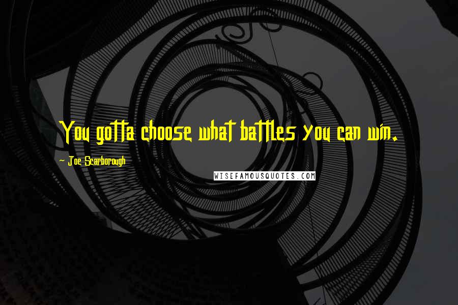 Joe Scarborough Quotes: You gotta choose what battles you can win.