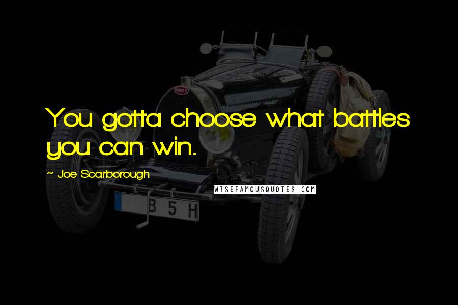 Joe Scarborough Quotes: You gotta choose what battles you can win.