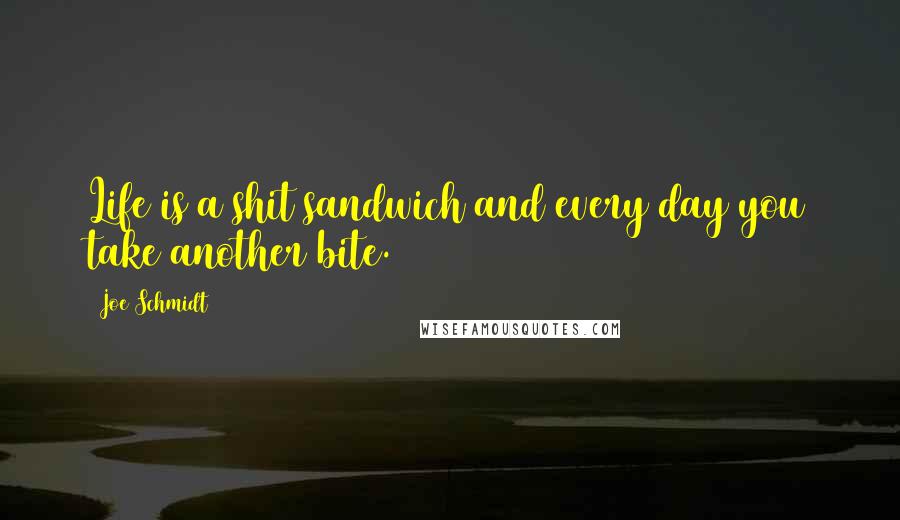 Joe Schmidt Quotes: Life is a shit sandwich and every day you take another bite.