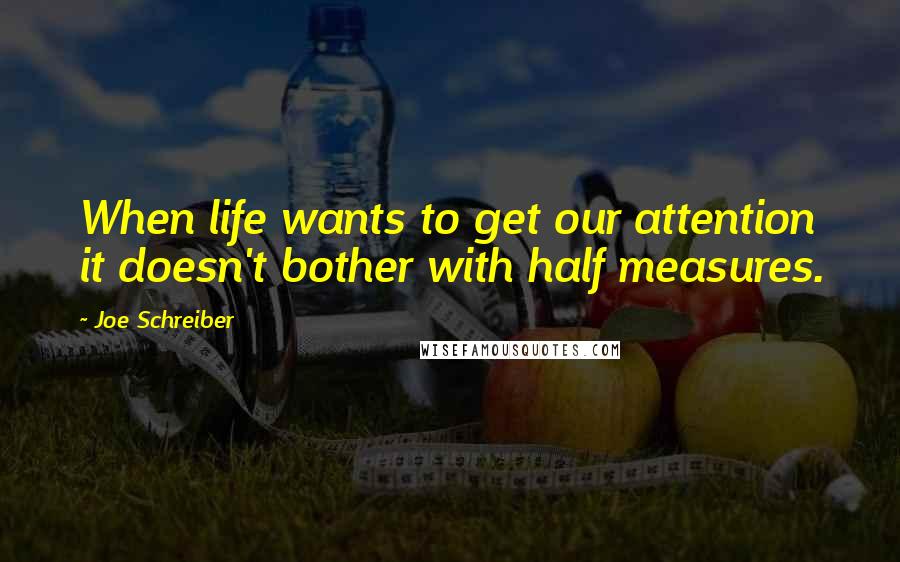 Joe Schreiber Quotes: When life wants to get our attention it doesn't bother with half measures.