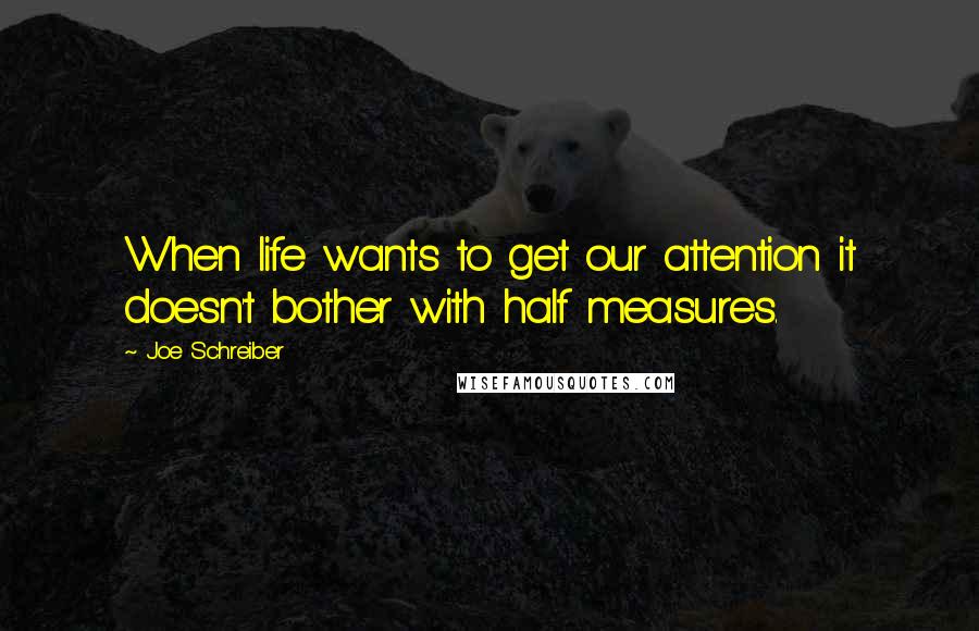 Joe Schreiber Quotes: When life wants to get our attention it doesn't bother with half measures.