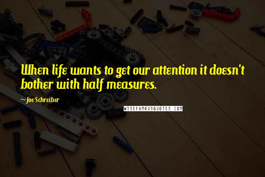Joe Schreiber Quotes: When life wants to get our attention it doesn't bother with half measures.