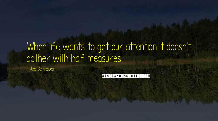 Joe Schreiber Quotes: When life wants to get our attention it doesn't bother with half measures.