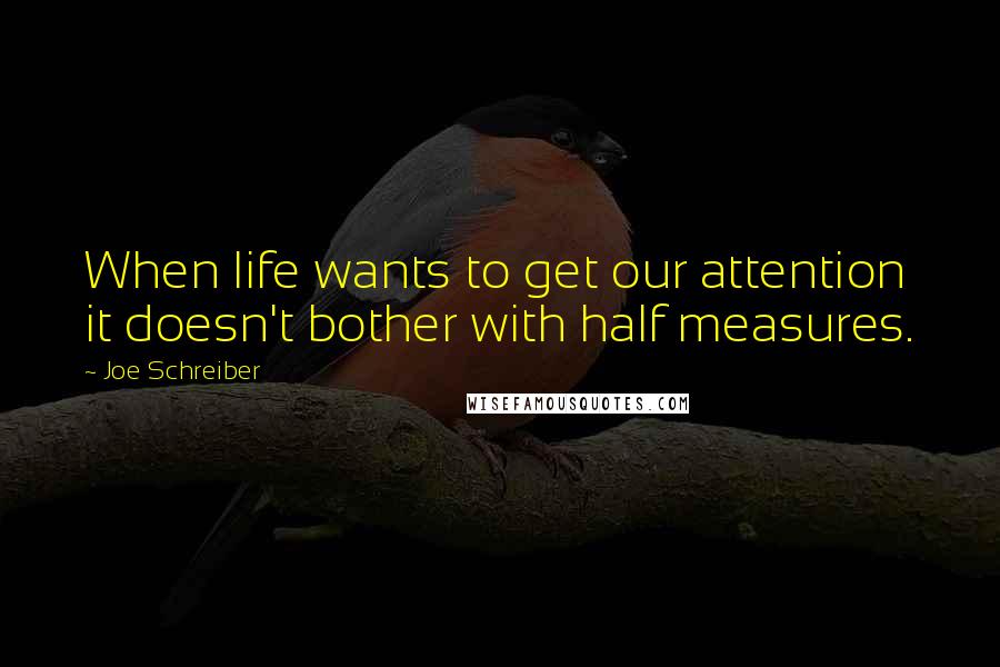 Joe Schreiber Quotes: When life wants to get our attention it doesn't bother with half measures.