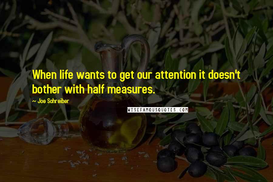 Joe Schreiber Quotes: When life wants to get our attention it doesn't bother with half measures.