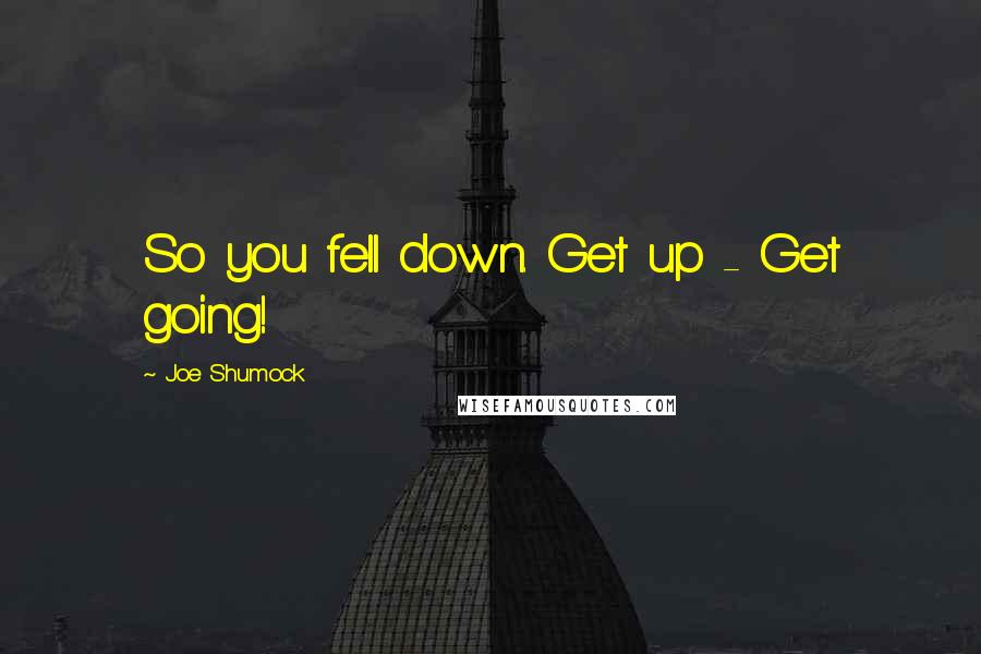 Joe Shumock Quotes: So you fell down. Get up - Get going!