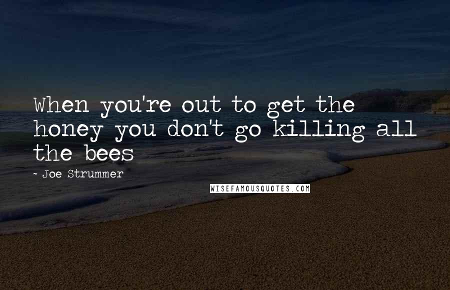 Joe Strummer Quotes: When you're out to get the honey you don't go killing all the bees
