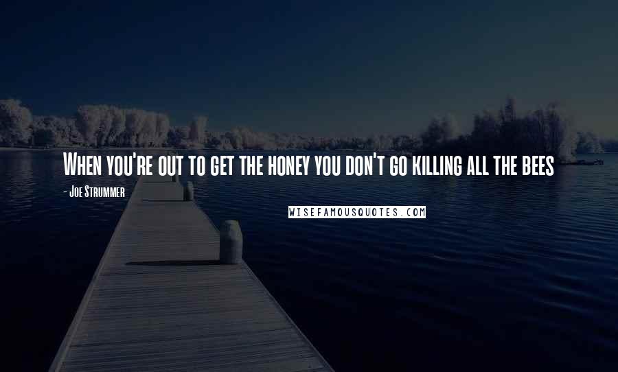 Joe Strummer Quotes: When you're out to get the honey you don't go killing all the bees