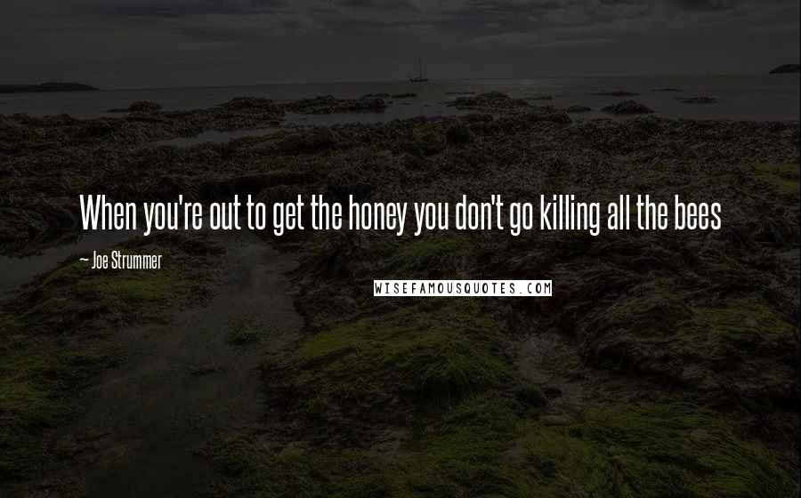 Joe Strummer Quotes: When you're out to get the honey you don't go killing all the bees