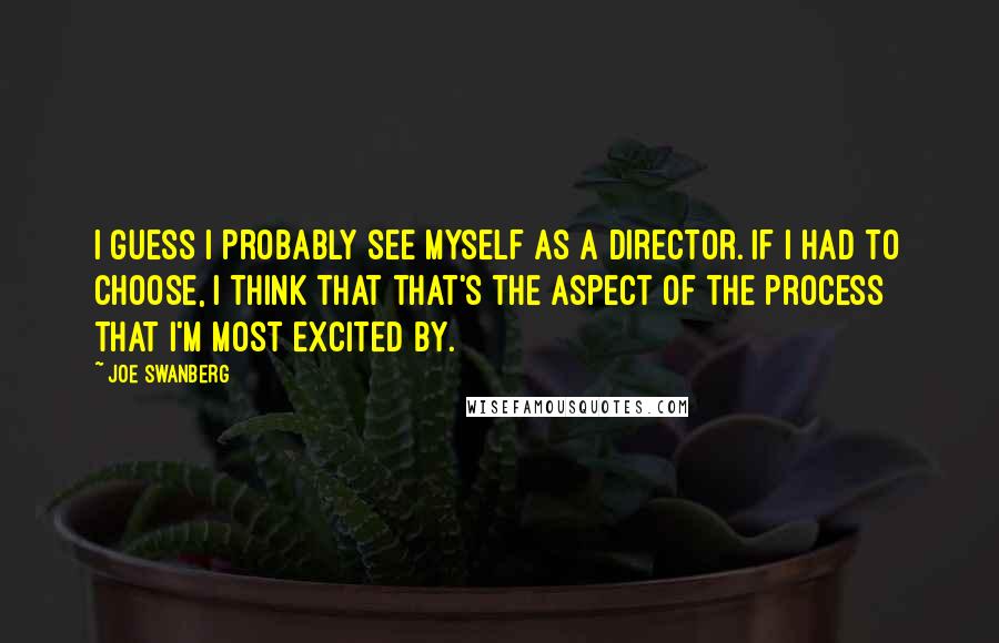 Joe Swanberg Quotes: I guess I probably see myself as a director. If I had to choose, I think that that's the aspect of the process that I'm most excited by.