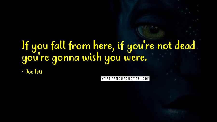 Joe Teti Quotes: If you fall from here, if you're not dead you're gonna wish you were.