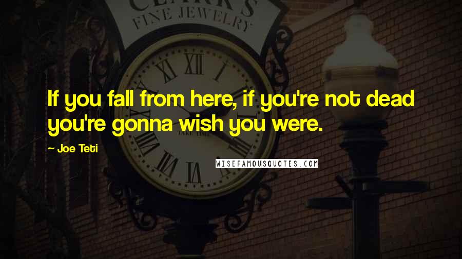 Joe Teti Quotes: If you fall from here, if you're not dead you're gonna wish you were.