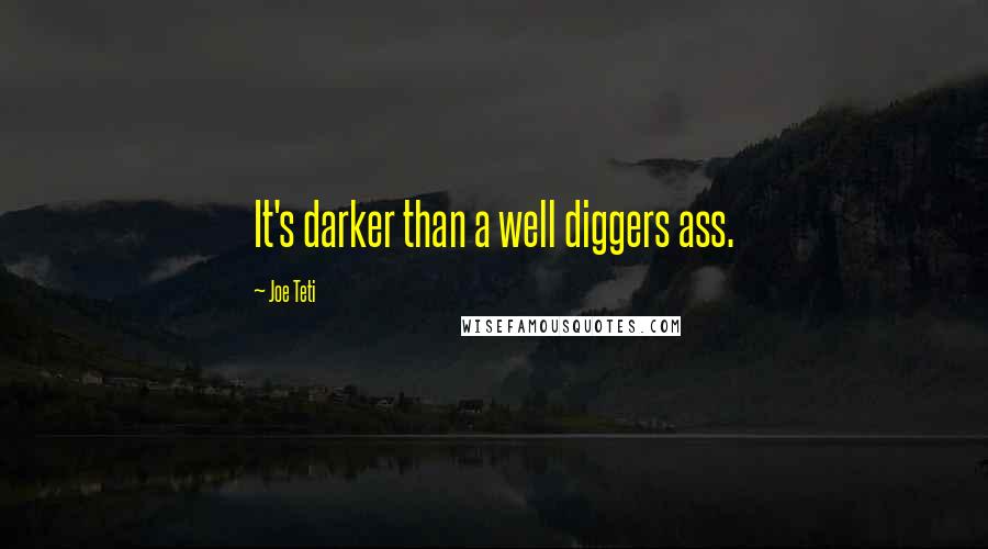 Joe Teti Quotes: It's darker than a well diggers ass.