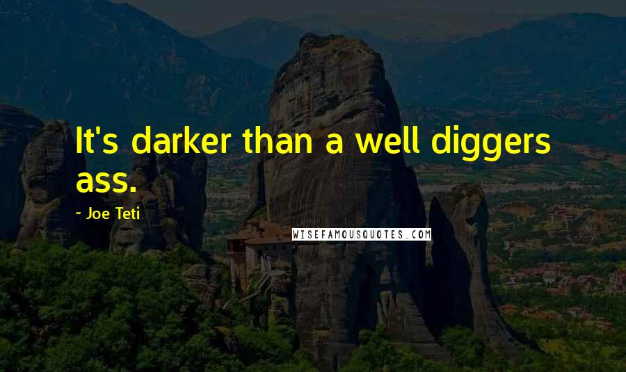 Joe Teti Quotes: It's darker than a well diggers ass.