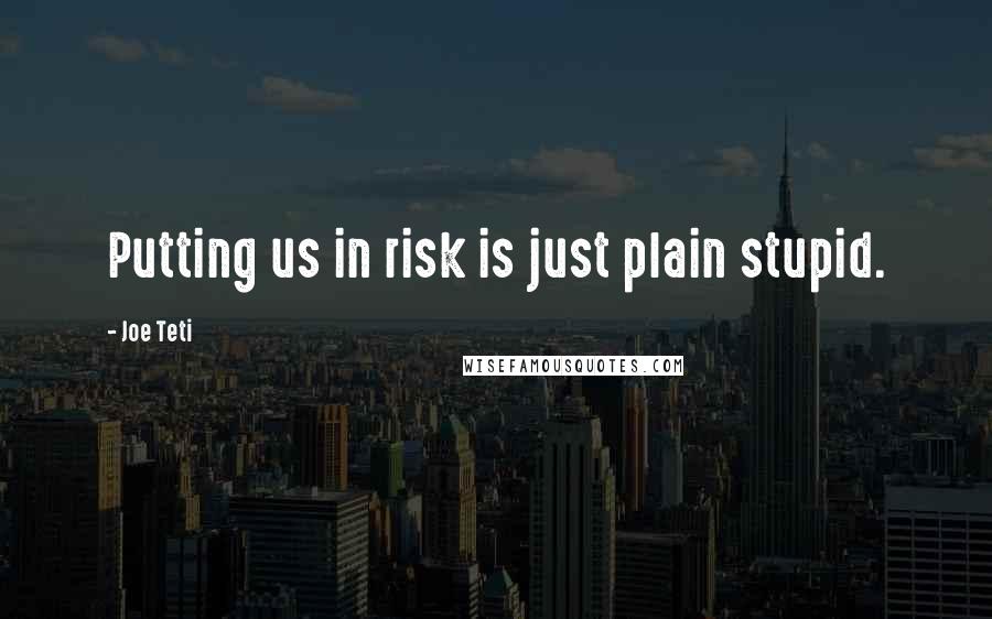 Joe Teti Quotes: Putting us in risk is just plain stupid.