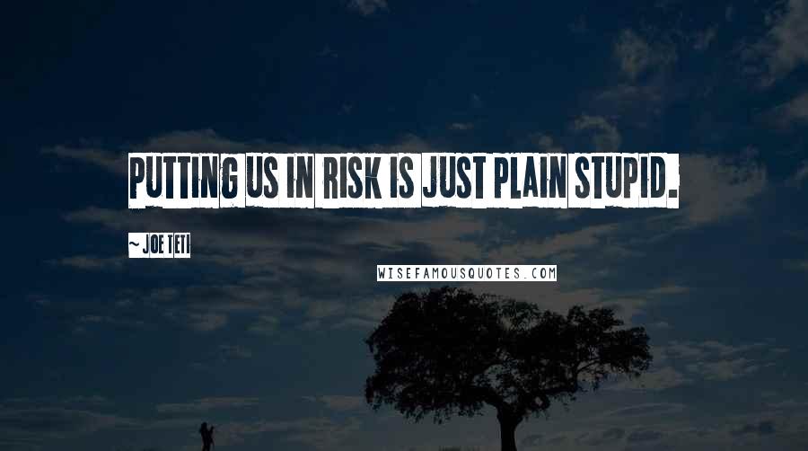 Joe Teti Quotes: Putting us in risk is just plain stupid.