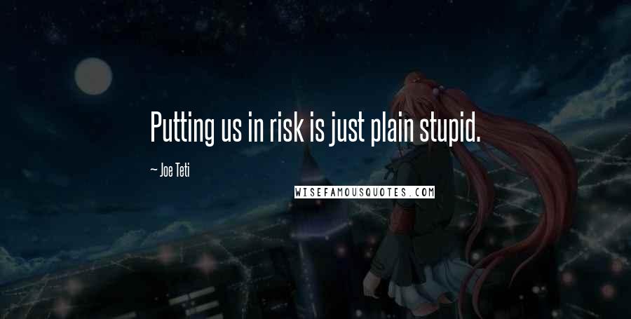 Joe Teti Quotes: Putting us in risk is just plain stupid.