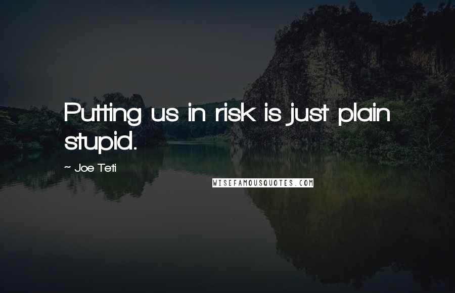 Joe Teti Quotes: Putting us in risk is just plain stupid.