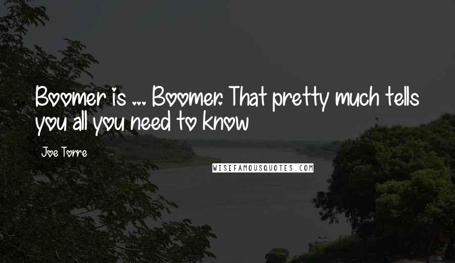 Joe Torre Quotes: Boomer is ... Boomer. That pretty much tells you all you need to know