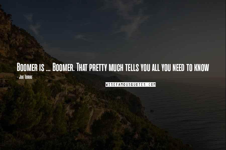 Joe Torre Quotes: Boomer is ... Boomer. That pretty much tells you all you need to know