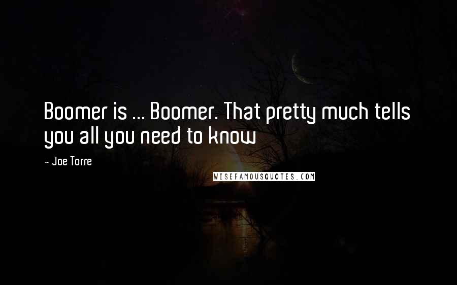 Joe Torre Quotes: Boomer is ... Boomer. That pretty much tells you all you need to know